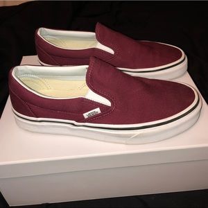 Slip on burgundy/ maroon vans
